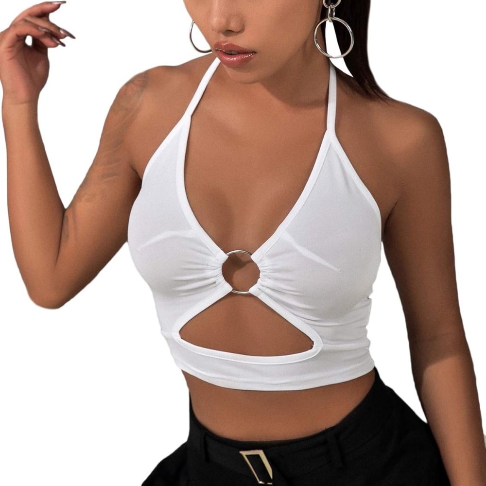 SHEIN White Halter Top